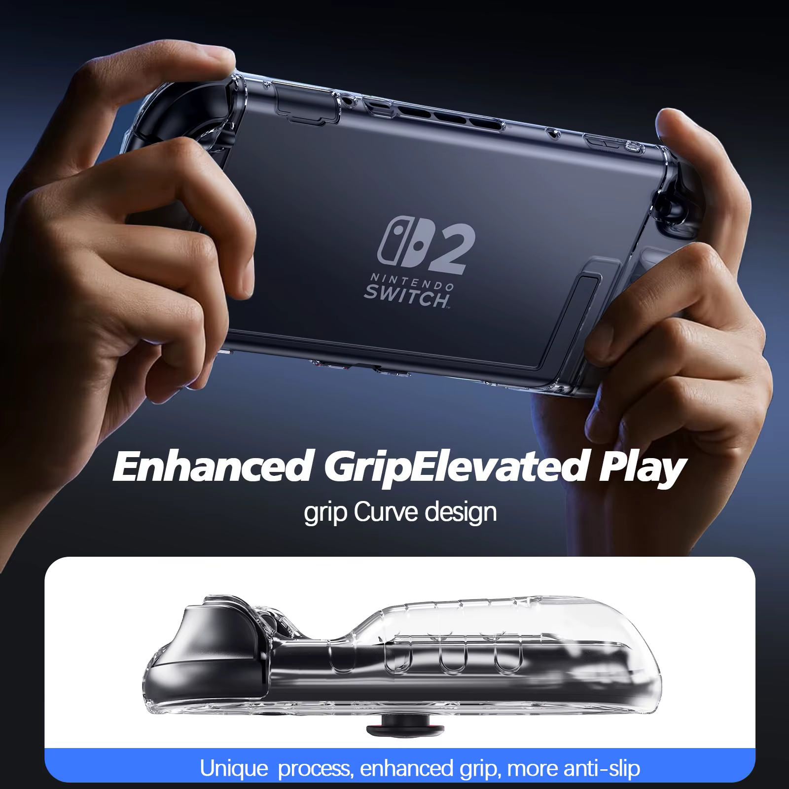 Convient pour Switch 2 2025 et étui de protection transparent, équipé d'un étui de protection pour interrupteur et une couvercle de poignée