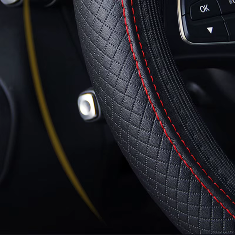 SEAMETAL housse de volant de voiture entièrement enveloppée housse de Protection de volant antidérapante résistante à l'usure universelle pour 37-39 cm