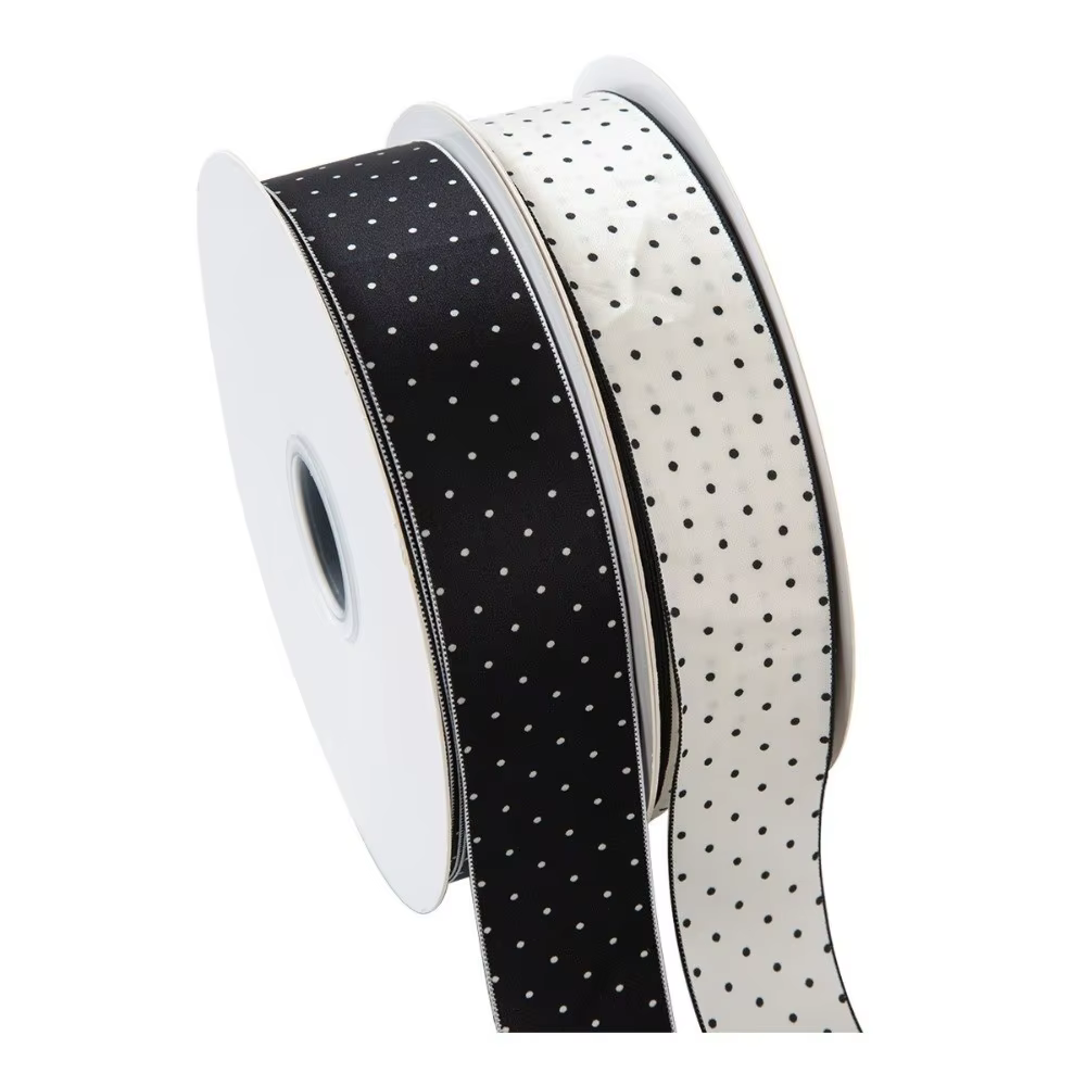 Accessoires faits à la main, ruban de soie de 10 mètres, 4 cm, pour emballage de cadeaux, bouquets, matériel d'emballage, à pois, décoration DIY