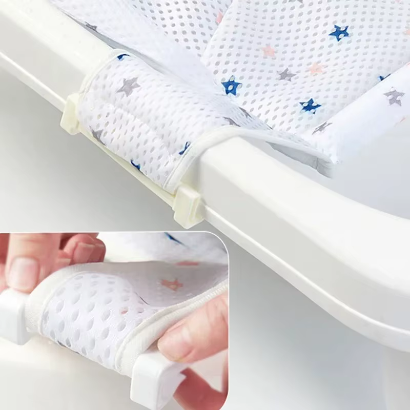 Coussin de bain réglable pour bébé et nouveau-né, en forme de croix, antidérapant, pour baignoire et douche