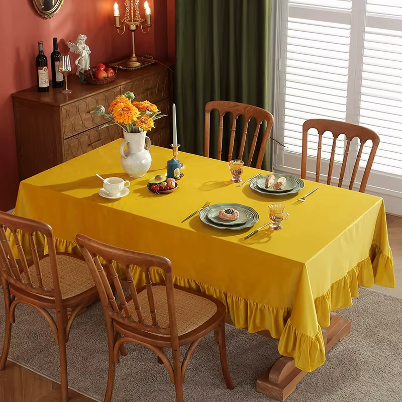 Nappe en velours luxueuse nappe rectangulaire solide