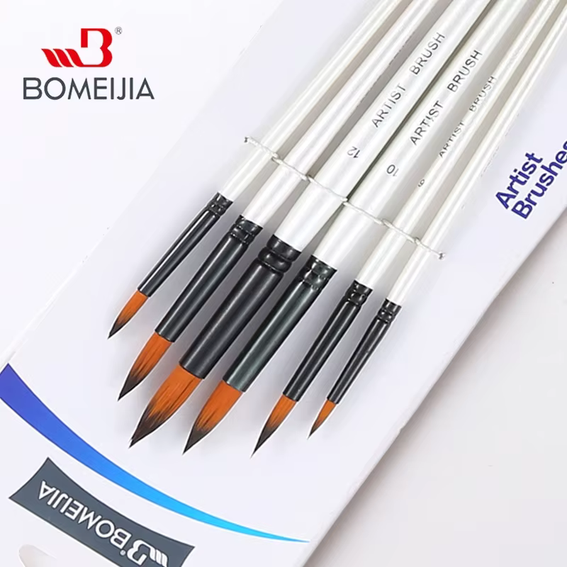 BOMEIJIA pinceaux ensemble rond Angle plat Filbert acrylique aquarelle huile Gouache brosse