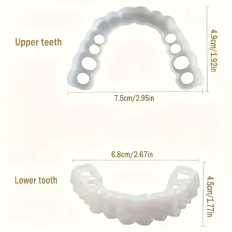 Veneers dentaires temporaires réutilisables, sourire instantané, antidérapants, ajustement ferme pour une longue durée de conversation H2931