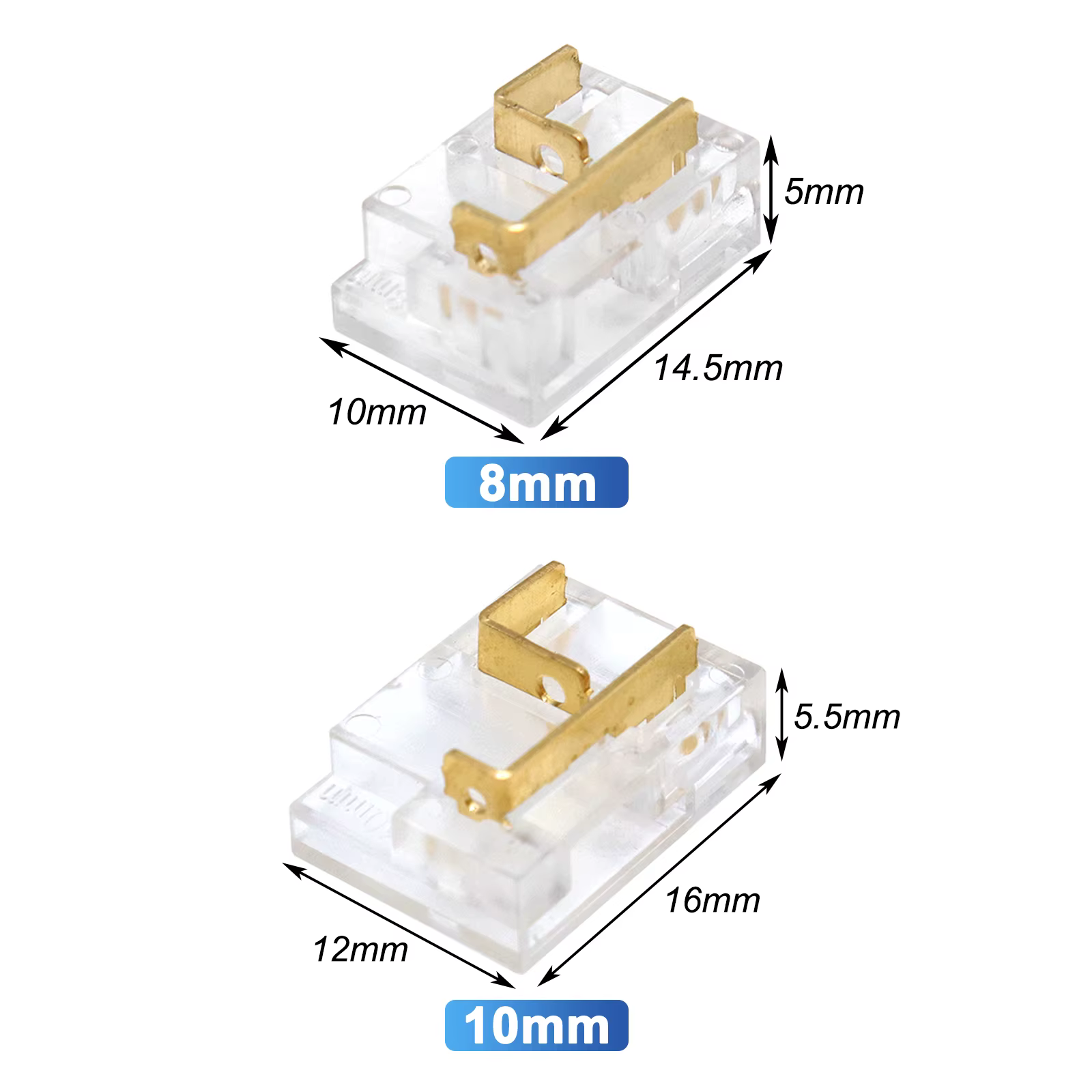 Connecteur d'angle multifonction 12 en 1 pour bande LED COB 8 mm 10 mm