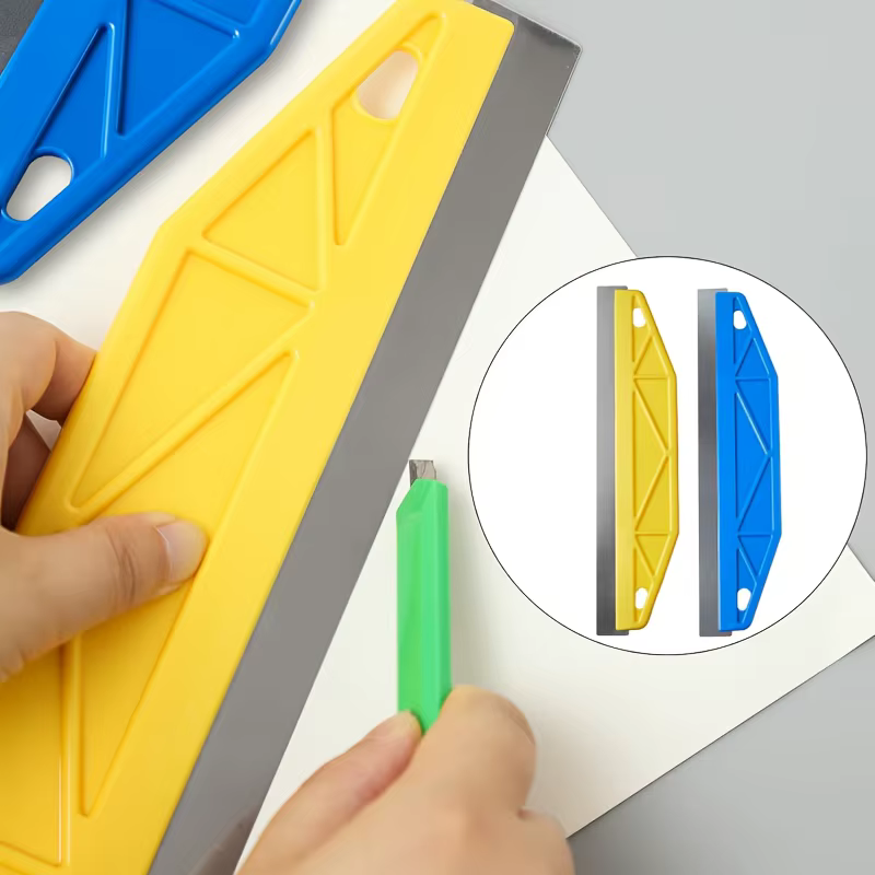 Bouclier de peinture jaune professionnel de 12 pouces : poignée ergonomique pour une coupe et un bordage de précision. Durable pour un usage domestique et commercial.