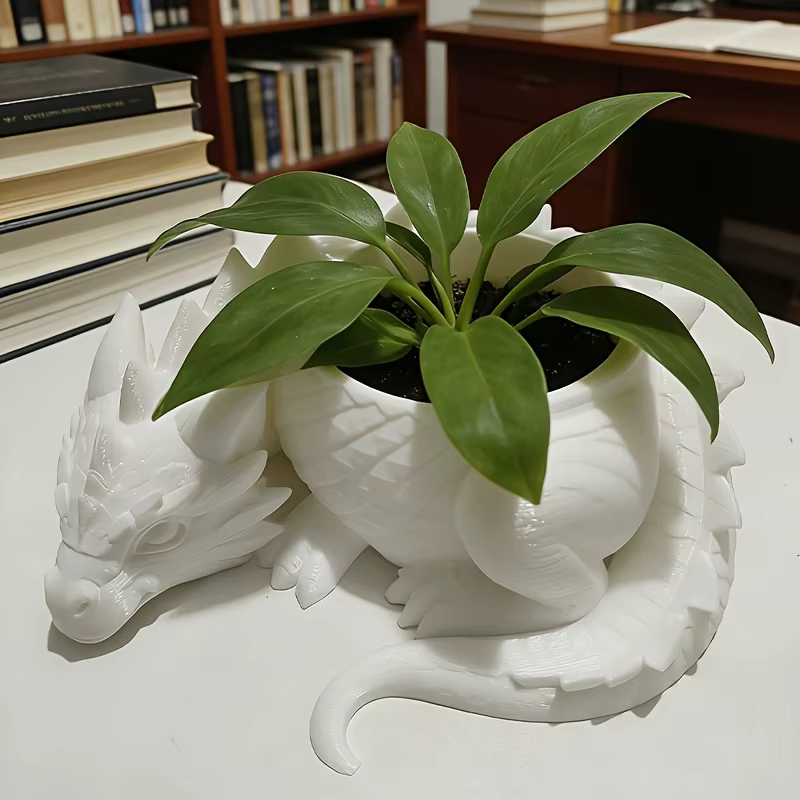 Pot de fleurs protecteur en forme de dragon rêveux, pot de fleurs créatif pour plantes succulentes, accessoire décoratif de bureau