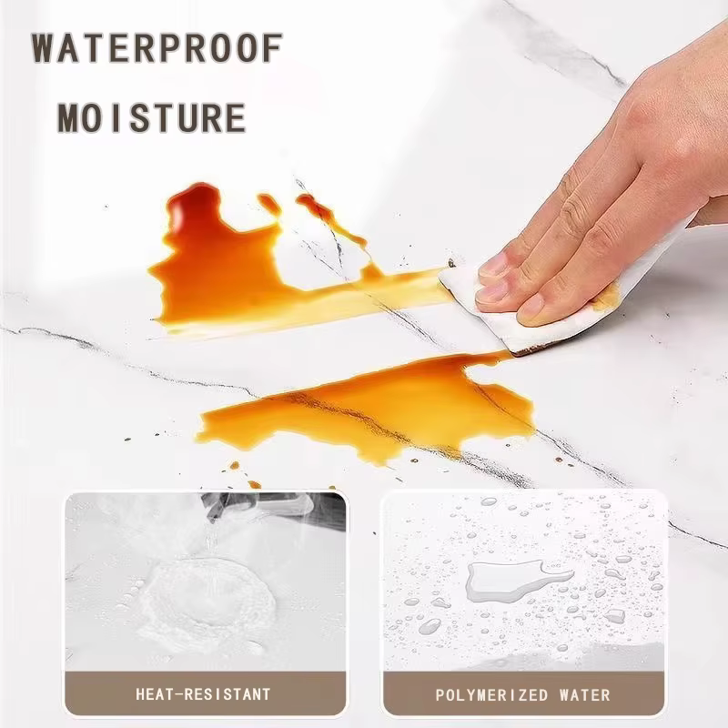 1 rouleau de papier peint auto-adhésif en marbre et mousse épaisse pour chambre à coucher