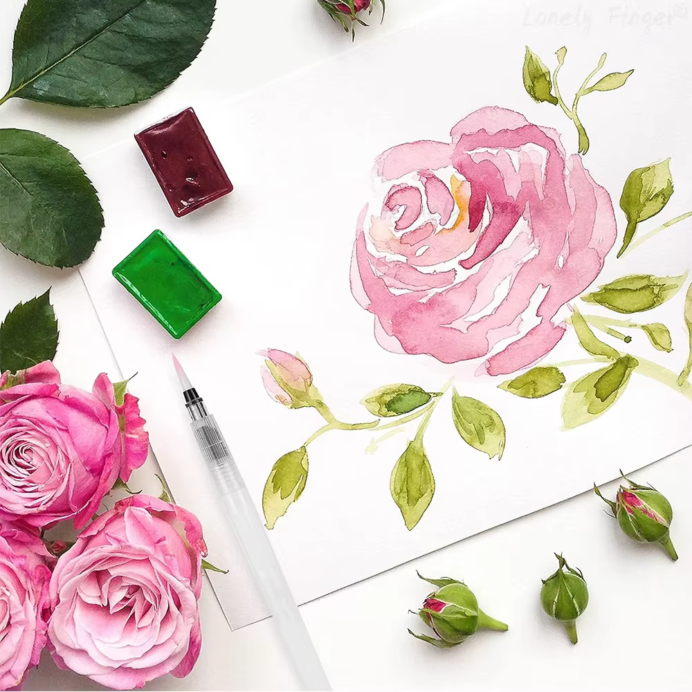 6/12 pièces stylo pinceau aquarelle pour artiste étudiant peinture lettrage pointe plate/pointe