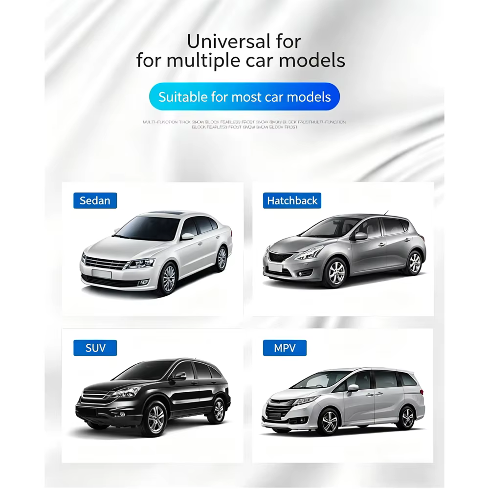 Couverture de pare-brise de voiture toutes saisons, protection solaire épaisse, protection contre la neige, protection anti-UV, protection contre le gel pour berline et SUV, imperméable, résistante à