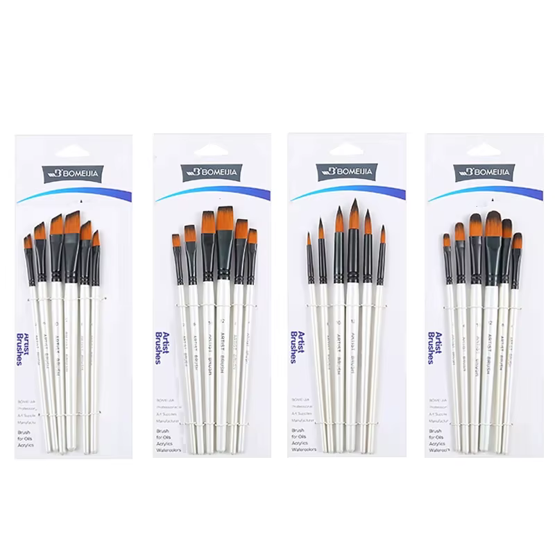 BOMEIJIA pinceaux ensemble rond Angle plat Filbert acrylique aquarelle huile Gouache brosse