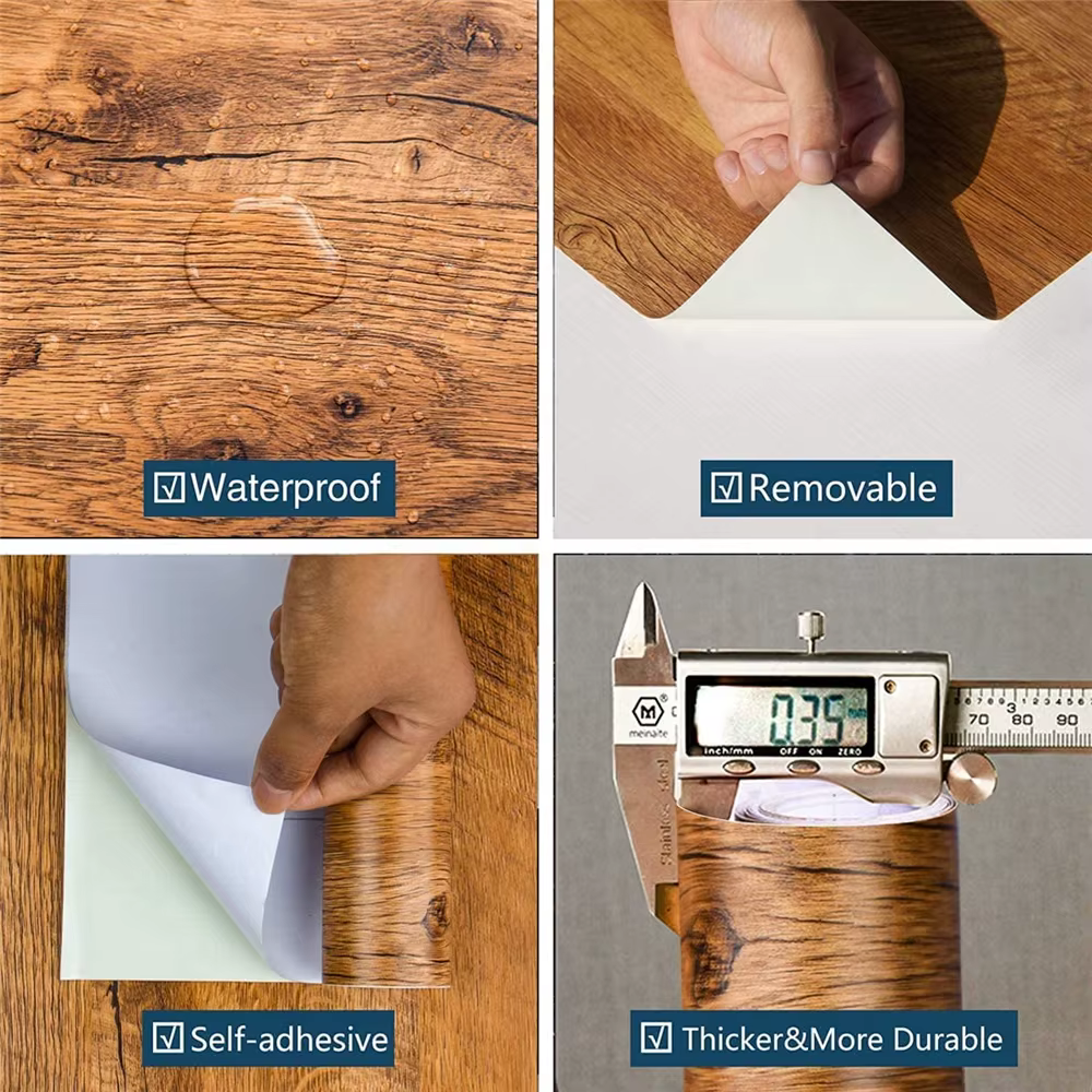 Papier peint auto-adhésif imperméable en PVC