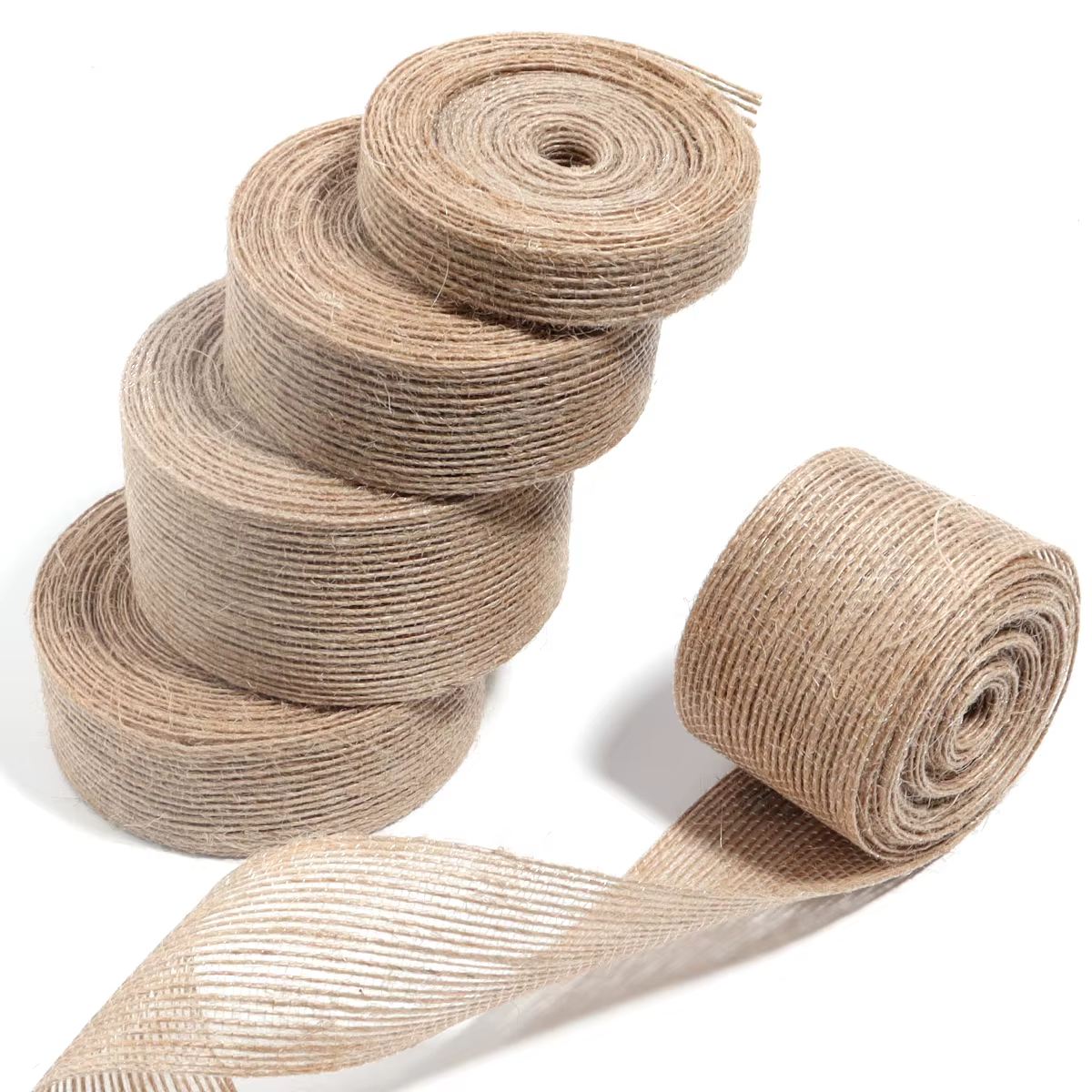 Rouleau de ruban en toile de jute naturelle vintage