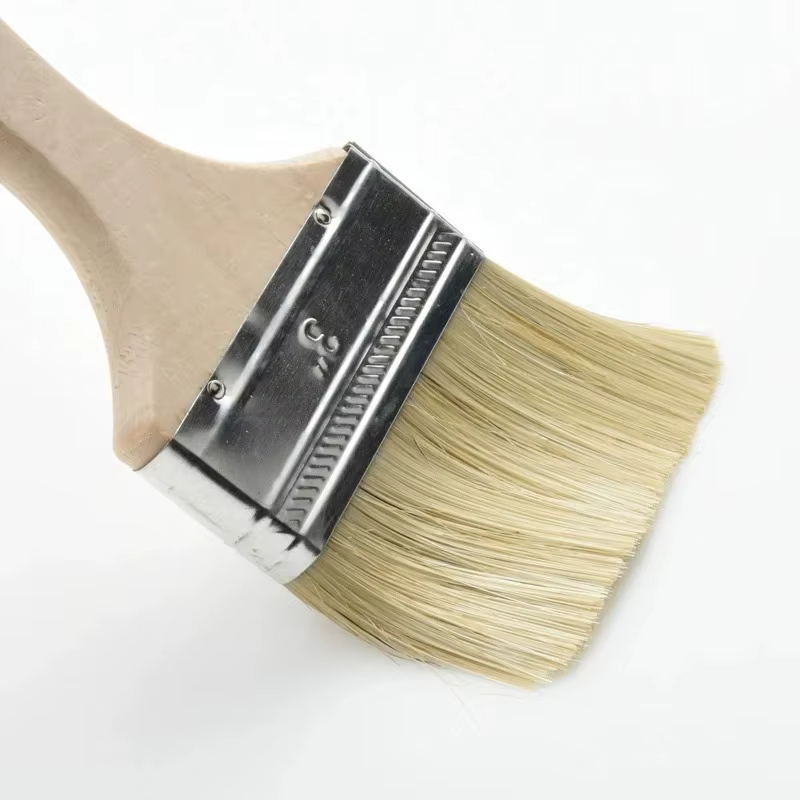5 pièces pinceau manche en bois brosse pour barbecue 1/2/4/5/6 pouces pinceaux de peinture à cheveux doux pour mur et