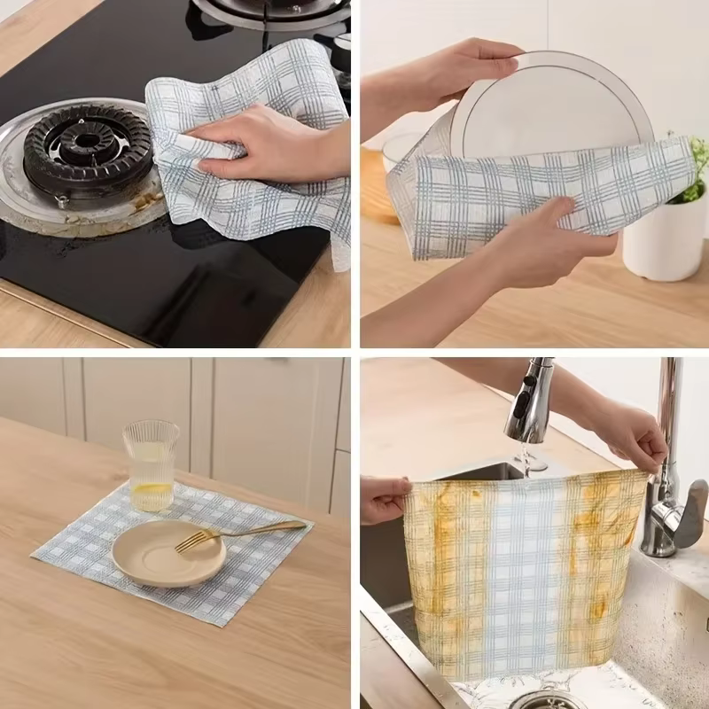 2 rouleaux de chiffons jetables lavables