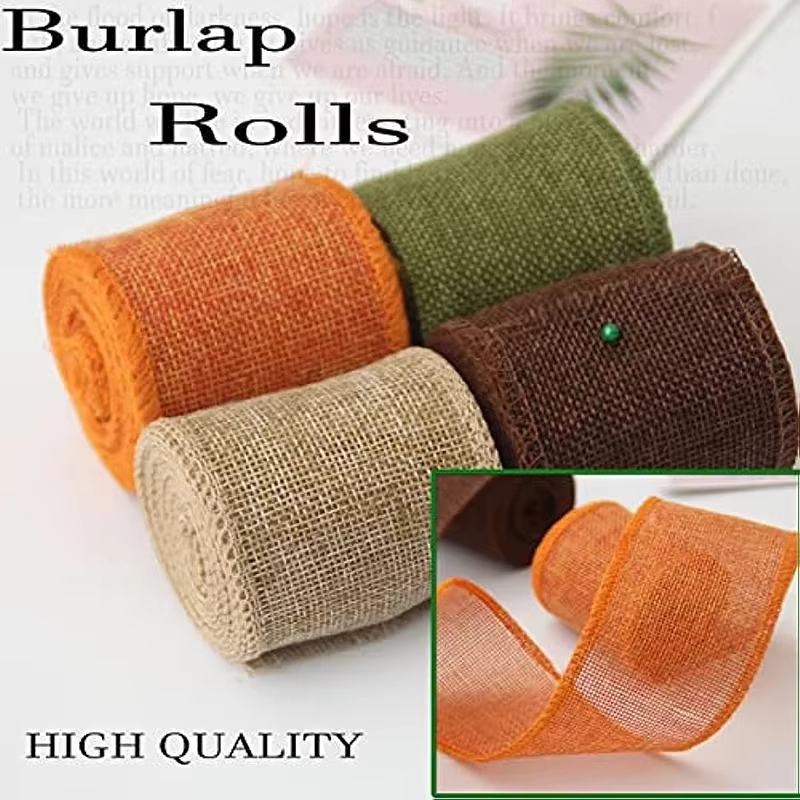 Ruban en Toile de Jute Naturelle Colorée