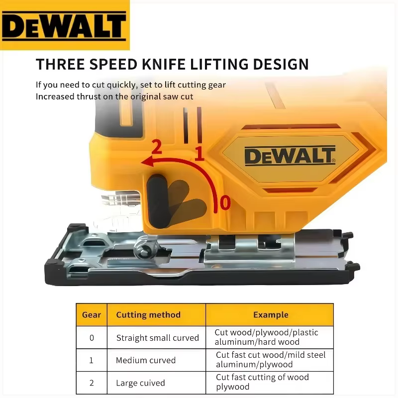 Scie sauteuse sans fil Dewalt 3000 tr/min, sans balais, portable, multifonction, réglable, outil électrique pour le travail du bois