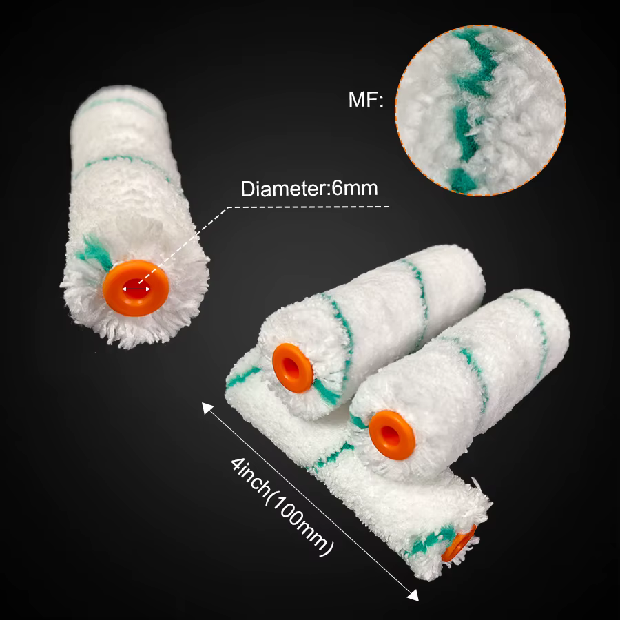 10 mini-rouleaux de peinture en microfibre ultra-fine de 4 pouces