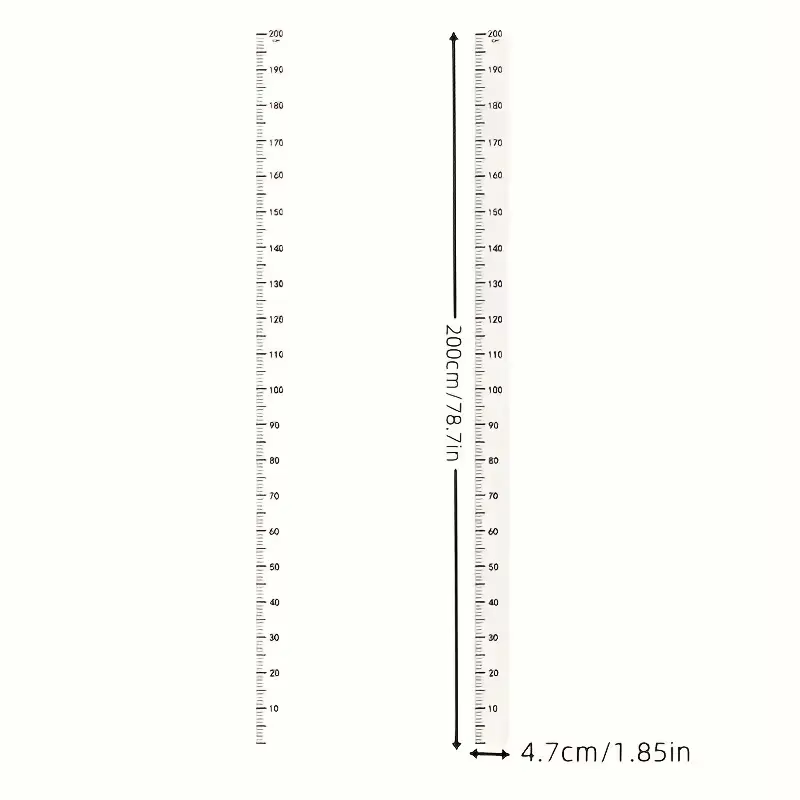 Carte de mesure de hauteur murale de 2 m – Matériau PC durable et facile à lire