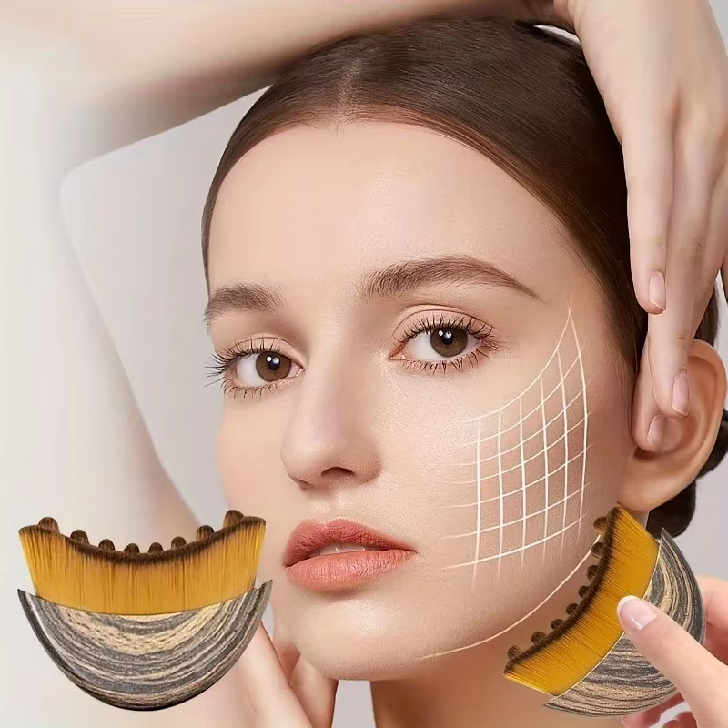 Brosse de drainage lymphatique pour le visage et le corps, outil de massage ergonomique, convient aux contours de la peau, détox et relaxation