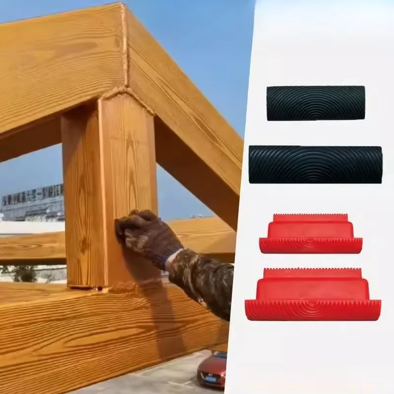Nouveau pinceau à peinture grain de bois rouleau de caoutchouc brosse outils