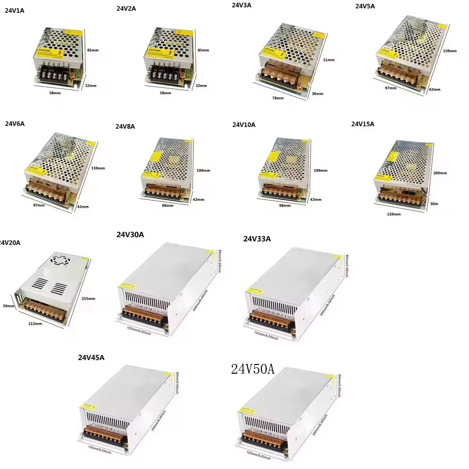 Adaptateur d'alimentation pour bandes LED AC-DC 100-240V à 5V 12V 24V 36V 1A 2A 3A 5A 10A 20A 30A, transformateur d'alimentation à découpage SMPS