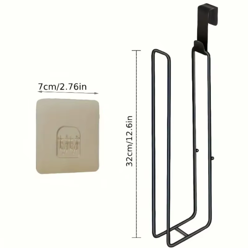 Porte-papier hygiénique auto-adhésif en fer noir, avec barre à serviettes, support mural sans perçage, support de rangement pour salle de bain