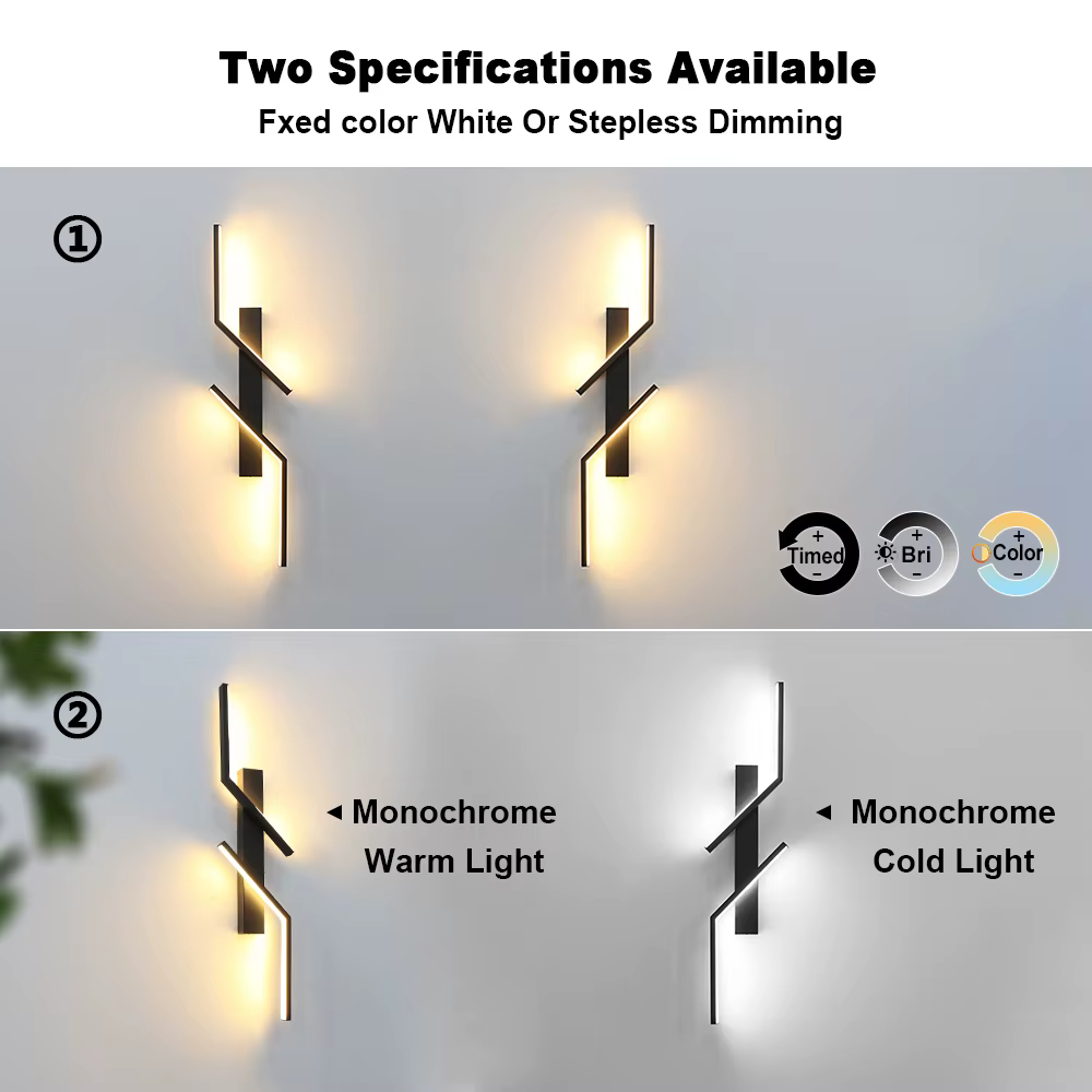 Lampe murale LED longue et moderne avec variateur de lumière à distance pour salon, chambre à coucher et éclairage d'ambiance domestique 