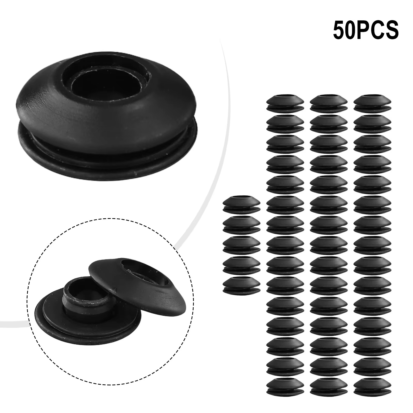 Lot de 10/50 œillets en plastique ronds pour bâche