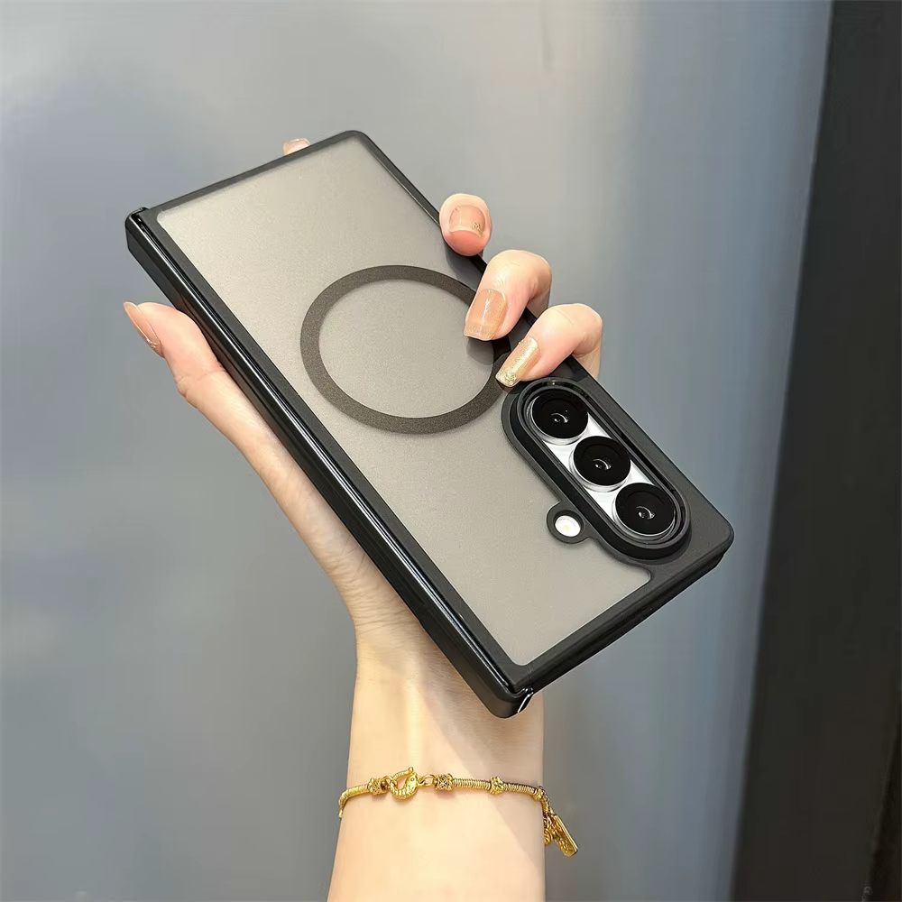 Fold7 housse pour Magsafe magnétique mat coque de téléphone pour Samsung Galaxy Z Fold 7 5G 2025 couverture de Protection de charnière transparente