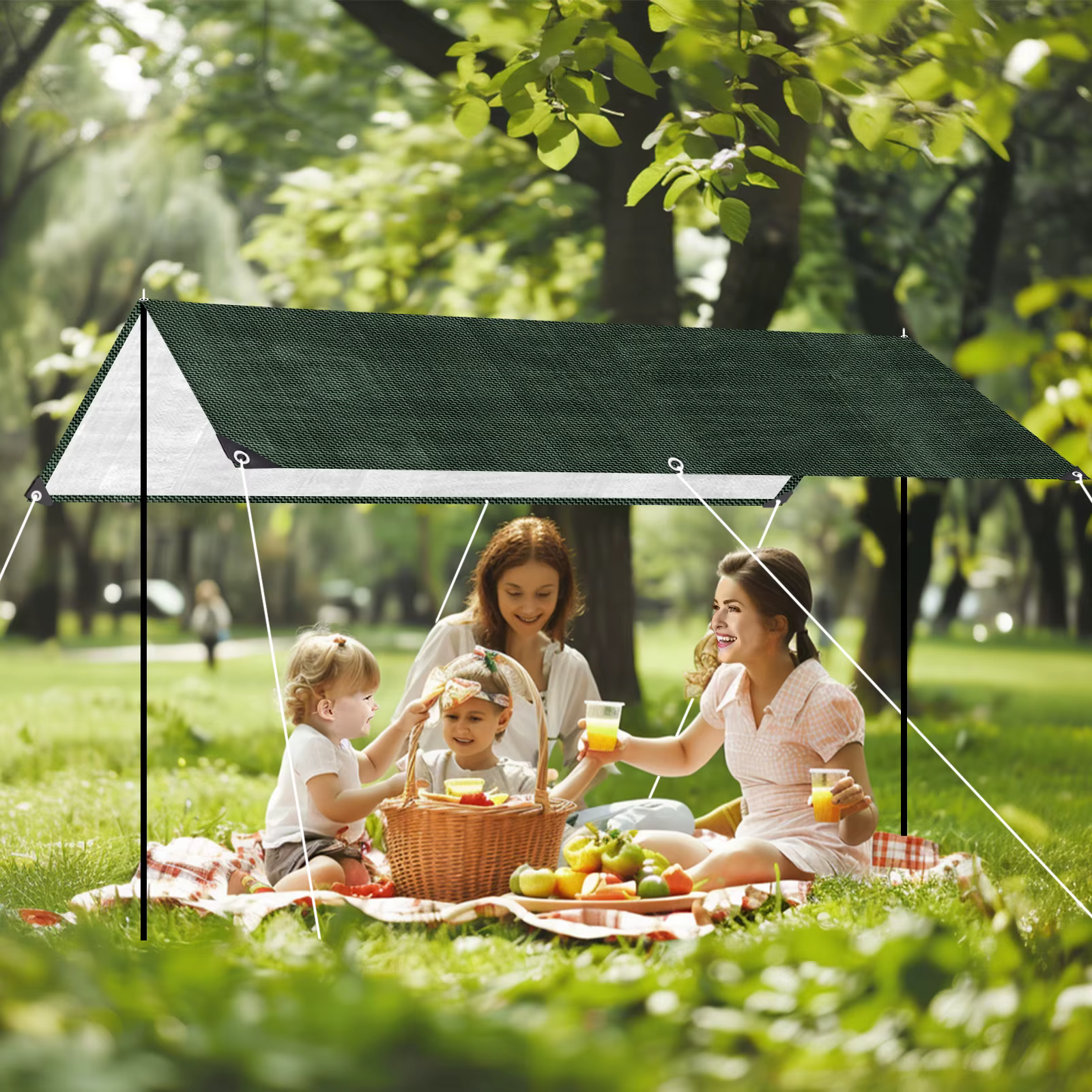 Bâche de protection robuste imperméable et résistante aux UV avec œillets pour jardin
