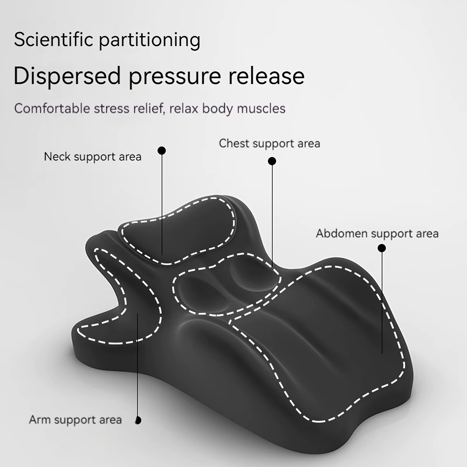 Oreiller ergonomique multifonctionnel pour chambre à coucher, adapté au sommeil sur le ventre, aux appels téléphoniques, et comme appui-tête ou soutien lombaire