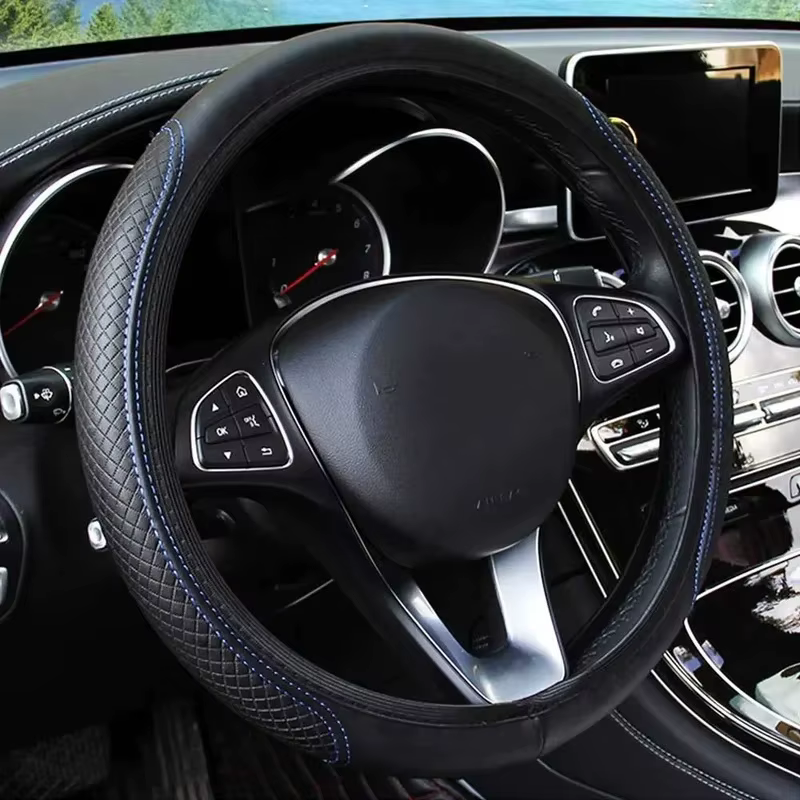 Housse de volant de voiture antidérapante et respirante, protection pour volant de 37 à 39 cm, accessoires de style automobile