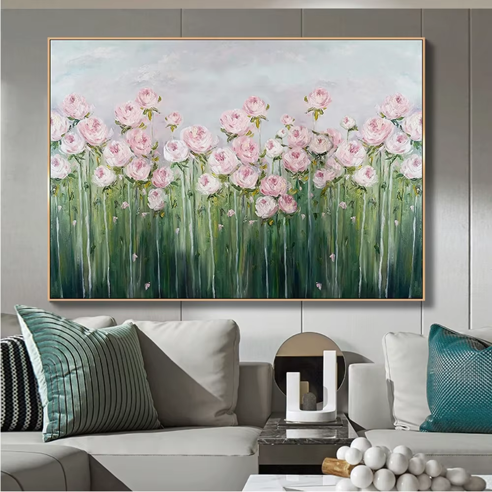 Peinture florale, décoration murale