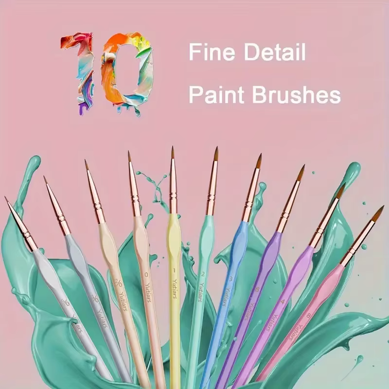 Ensemble de pinceaux miniatures de précision – Idéal pour les œuvres d'art détaillées