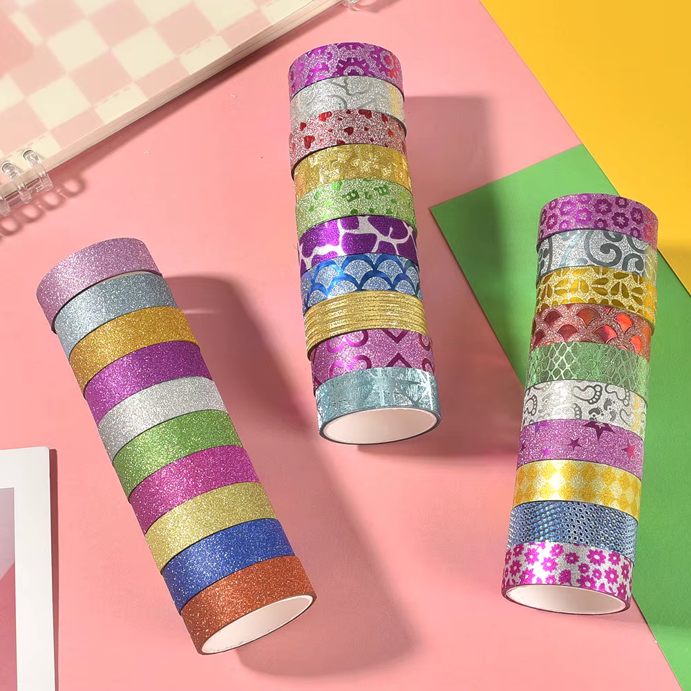 Autocollants à paillettes de couleur aléatoire