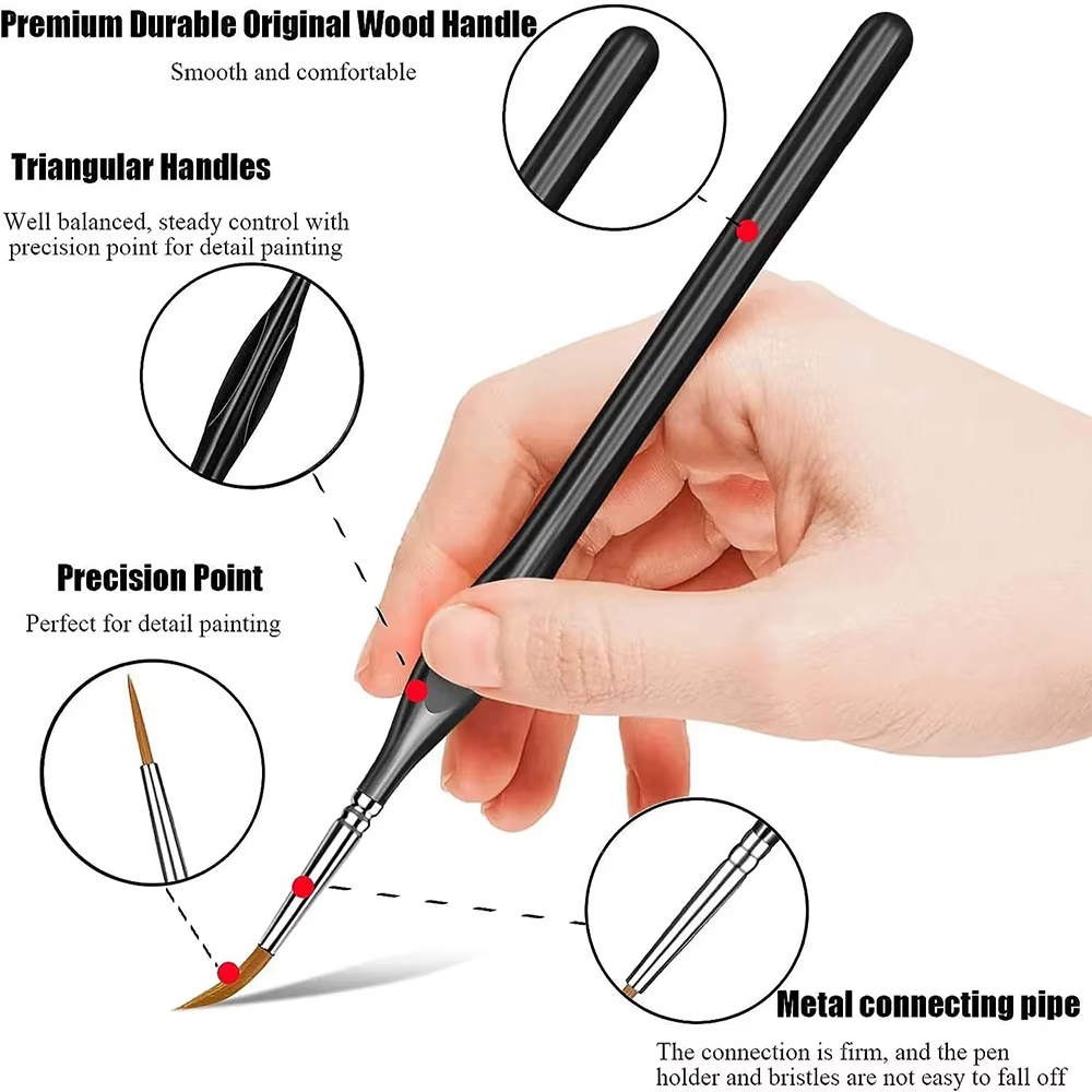 Kit de 10 pinceaux de précision pour peinture miniature