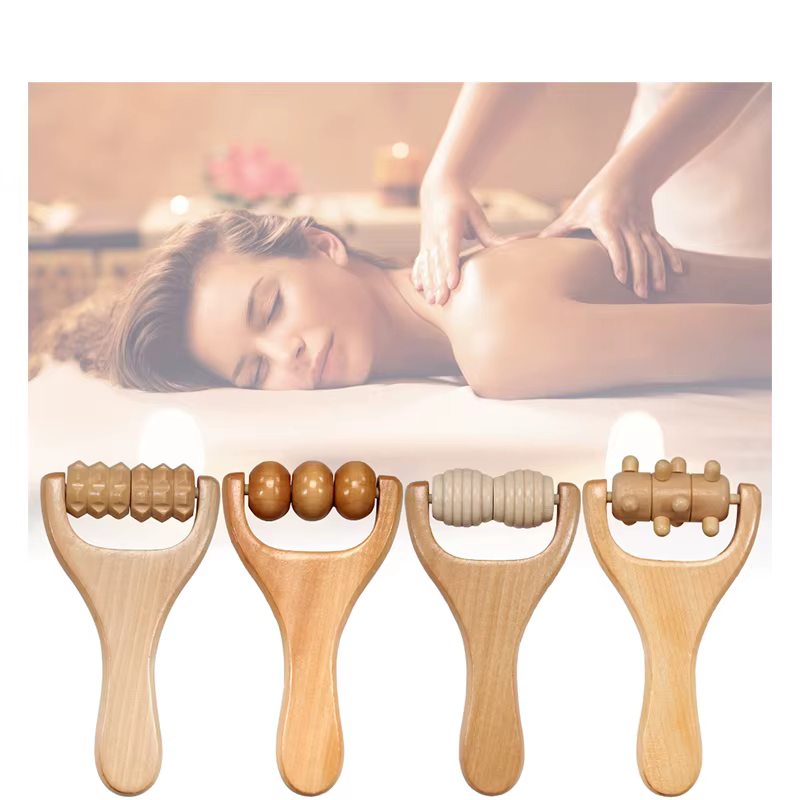 Rouleau de Massage en bois 1 pièce, rouleau corporel multifonctionnel pour la réduction de la Cellulite, soulage la Tension musculaire, rouleau musculaire naturel