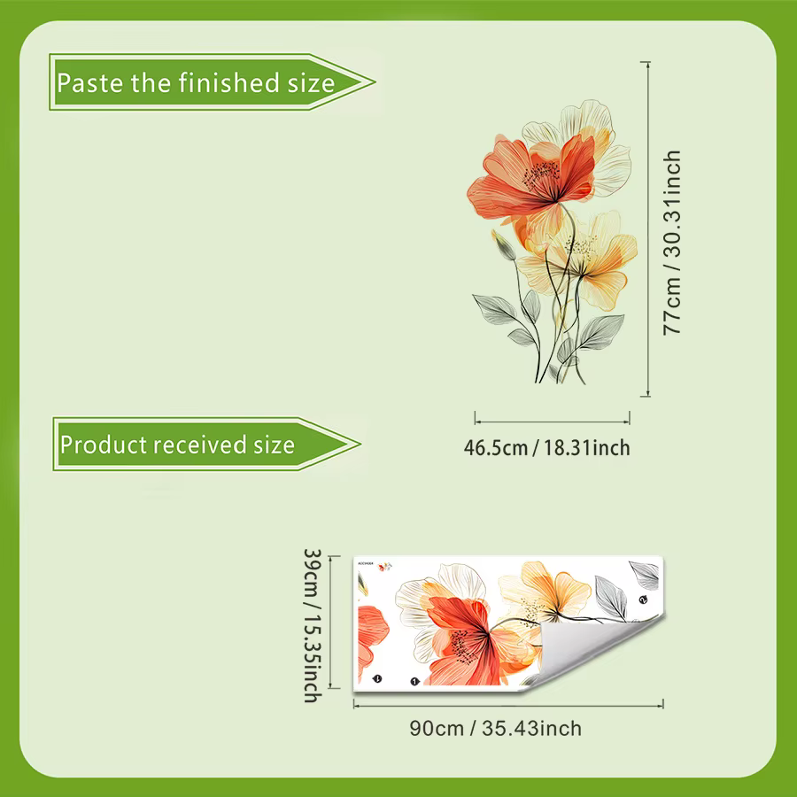 Autocollant mural fleur aquarelle
