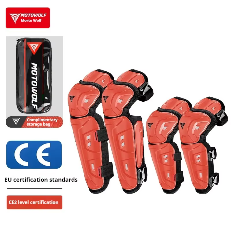 Motowolf Genouillères de moto Équipements Enduro avec protection de jambe certifiée CE pour course VTT Protection du moteur Combinaison d'équitation