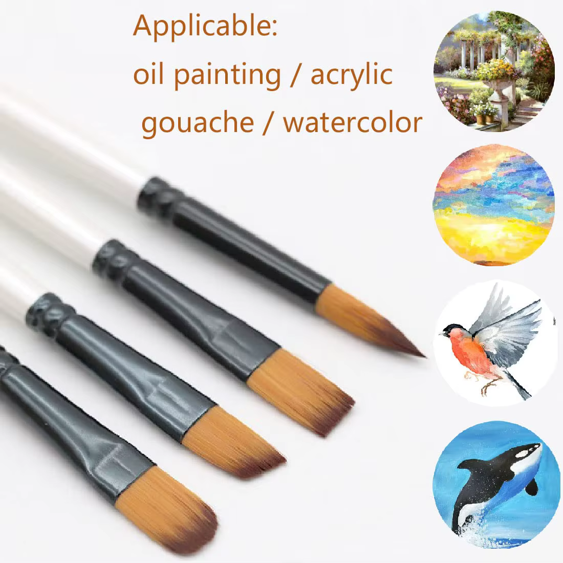BOMEIJIA pinceaux ensemble rond Angle plat Filbert acrylique aquarelle huile Gouache brosse