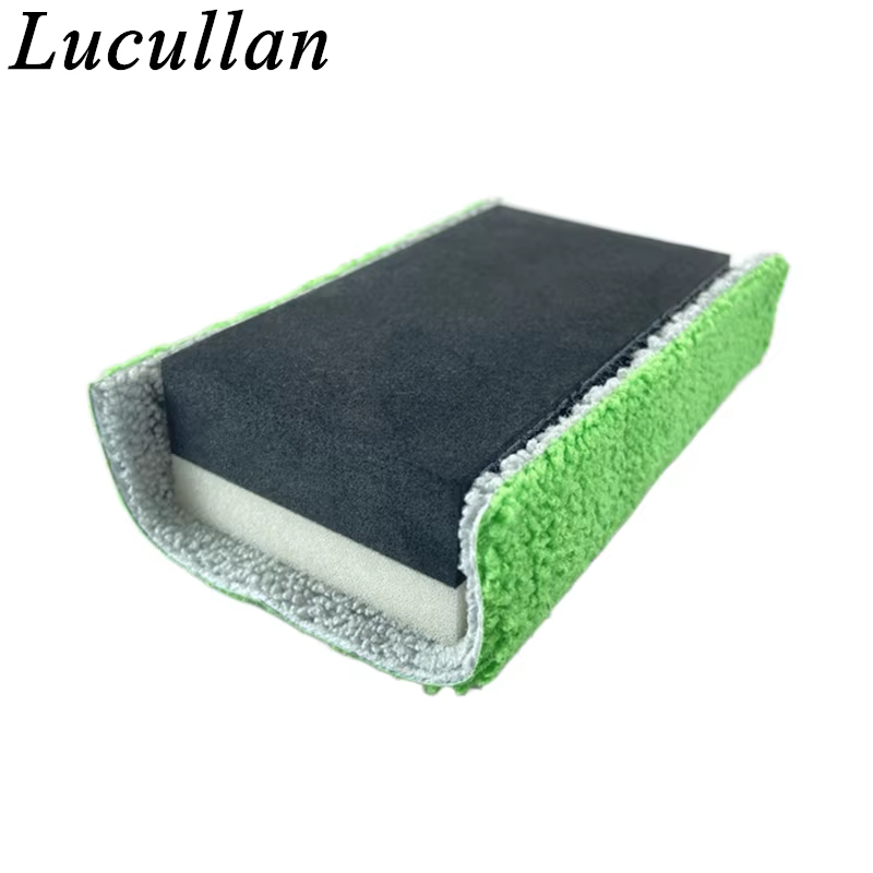 Lucullan Applicateurs de revêtement céramique portables Tissu épais + bloc de mousse avec crochet et boucle double face
