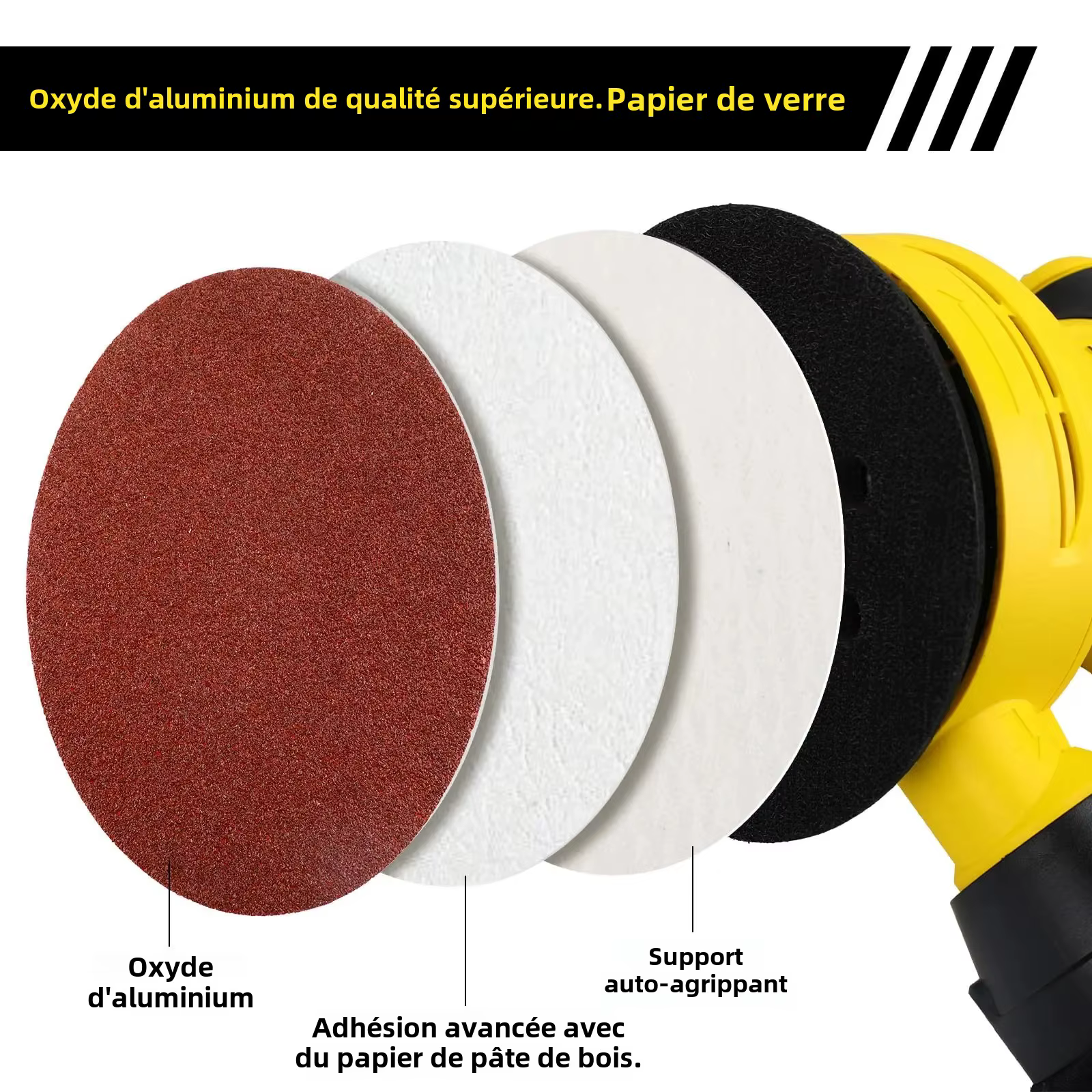 10/20/50 pièces disques abrasifs 2/3/4/5/6/7 pouces crochet et boucle 40-2000 grains papier de verre pour ponceuse orbitale aléatoire polissage du bois