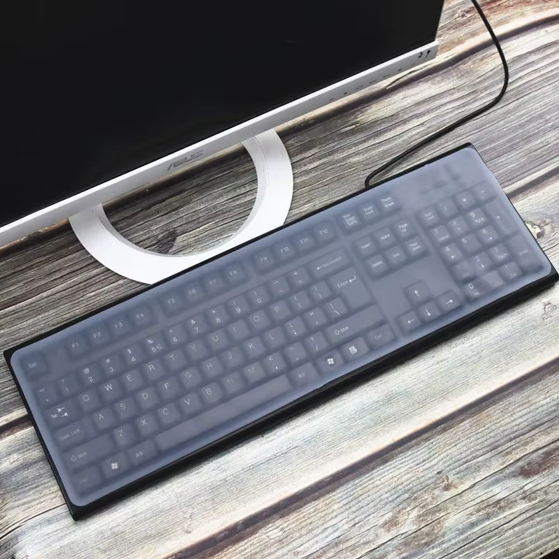 Housse de protection transparente ultra-fine pour clavier - Housse de protection standard pour clavier de bureau PC, imperméable et anti-poussière