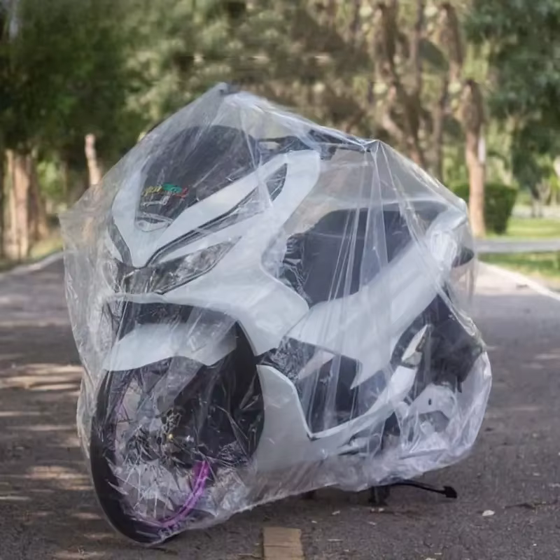 Housse de protection jetable transparente PE pour moto – Housse de protection imperméable, anti-poussière, imperméable et résistante au soleil