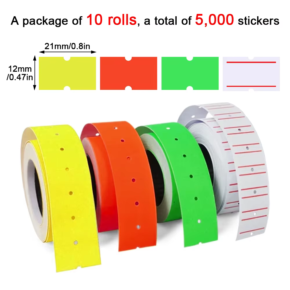 10 rouleaux d'étiquettes de prix à ligne unique