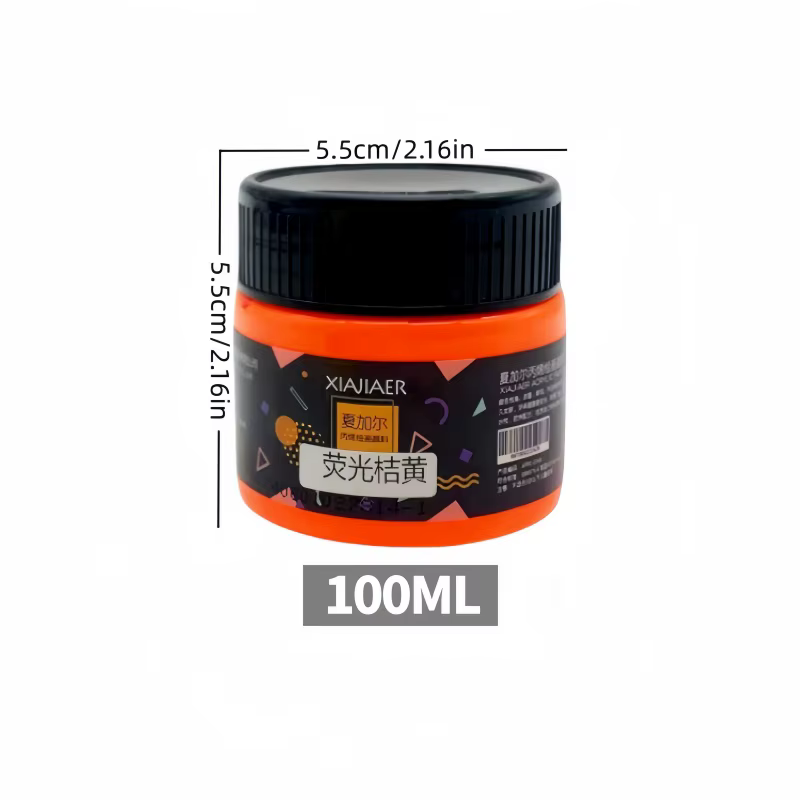 100 ml/boîte peinture acrylique fluorescente xiajiaer peint à la main