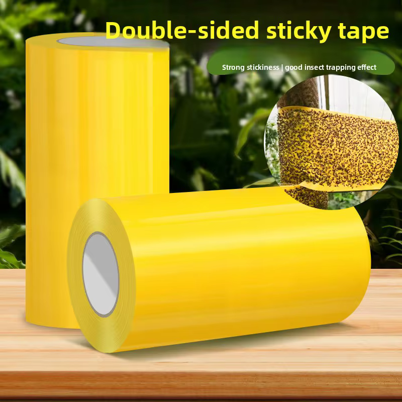 1 rouleau de ruban adhésif double face jaune de 10 m