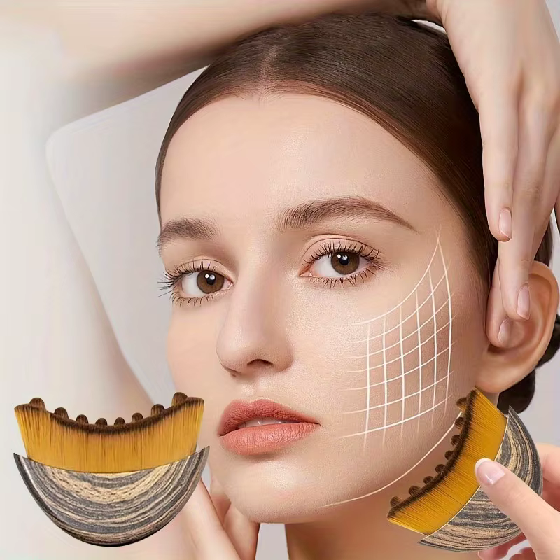 Brosse de drainage lymphatique pour le visage et le corps, outil de massage ergonomique, s'adapte aux contours de la peau, détoxification et relaxation, 1 pièce