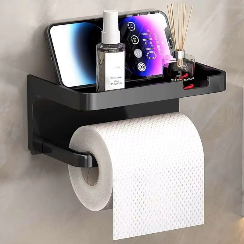 Porte-papier toilette mural multifonctionnel, organisateur WC, support pour serviettes de cuisine, support mural pour rouleau de papier, support de rangement pour téléphone
