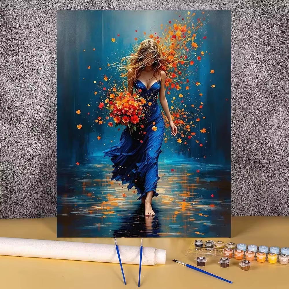 Peinture par numéros abstraite de fleurs